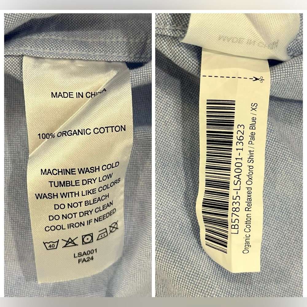 like new quince organic cotton relaxed oxford button up shirt pale blue XS - Picture 6 of 13